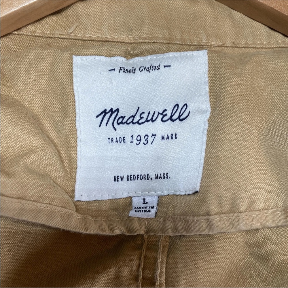 Madewell Jacket Womens Large Tan Cotton Utility Field Casual Pockets Style G4853 - Picture 5 of 12
